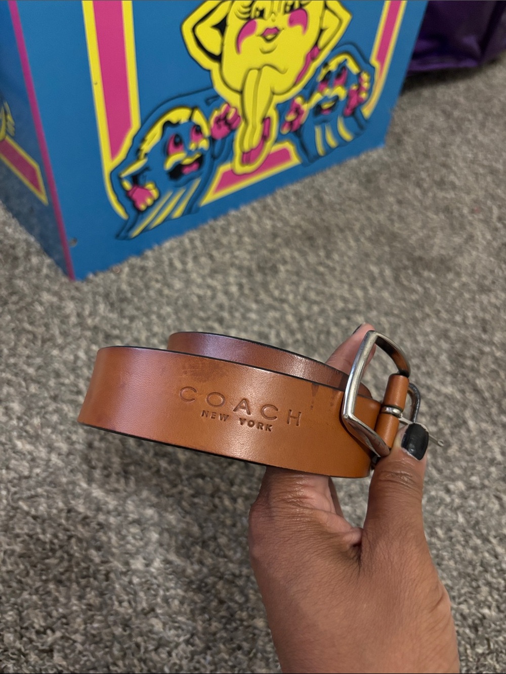 Coach brown leather belt M casual minimalist boho Y2K VIEW RULER PICS